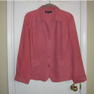 Jones New York Collection‎ Women's Button-Front Collared Blazer